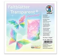 Ursus 38065501 - Dépliants en Papier Transparent Poussière de fée, 50 Feuilles, env. 15 x 15 cm, 115 g/QM, imprimé d'un côté, pour Plier des Images de fenêtre, des étoiles et des Figurines