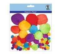 Ursus 39500002 - Pompons en Peluche colorée, 60 pièces, différentes Tailles et Couleurs, pour bricoler des Personnages Amusants et d'autres idées créatives