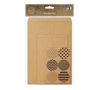 URSUS 40780001 Lot de 6 sacs cadeaux en papier kraft non imprimé avec feuille d'autocollants Marron Taille unique