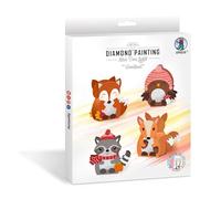 URSUS 4348 00 02F-Diamond Painting Mini Deco Lights Woodland, Bricolage pour Enfants, Set de 4 pièces pour créer et décorer, avec des Pierres de Diamant et des Motifs, Paper, Multicolor