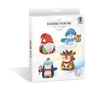 URSUS 4348 00 03F-Diamond Painting Mini Deco Lights Winter, Bricolage pour Enfants, Set de 4 pièces pour créer et décorer, avec des Pierres de Diamant et des Motifs, Paper, Multicolor