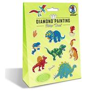URSUS 43500009 - Diamond Painting Sticker Dinos, Set avec 2 Feuilles de Stickers de différents Designs, Pierres de Diamant, Picker, Cire et Bol, Instructions incluses