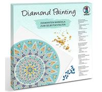 Ursus 43520005F - Diamond Painting Mandala Set 5, kit de Bricolage avec Toile et Pierres dans Les Tons Bleu Clair, Taupe et Blanc