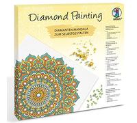 Ursus 43520007F - Diamond Painting Mandala Set 7, kit de Bricolage avec Toile et Pierres dans Les Tons Menthe, Orange et Jaune