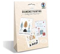 Ursus 43540004F - Diamond Painting Greeting Cards Cosy X-Mas, kit de bricolage pour enfants, pour la conception créative de cartes de vœux, 3 pièces, DIN B6