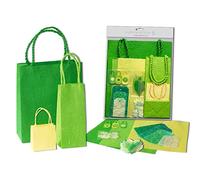 Ursus 51280002 - Set de Pochettes Cadeaux Vert, 3 Pochettes avec 3 Feuilles de Papier, des pendentifs, des enveloppes et des Accessoires de décoration, pour Les Loisirs créatifs