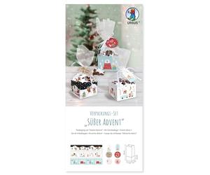Ursus 51290000F - Kit d'emballage Douceur de l'Avent, 6 boîtes Cadeaux de différents Designs, avec Sachet en cellophane et étiquette, pour Biscuits, gâteaux de Noël, bûche de Noël