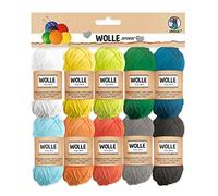 URSUS 56040099 Pelote de fils à tricoter intense, 100 % coton, 29 m, 10 couleurs, pour tricot et crochet et petits projets de bricolage, taille unique