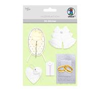 URSUS 56420054 Sticker 3D pour mariage composé de plusieurs niveaux de matériaux de qualité supérieure, autocollants pour décorer des cartes de vœux, du scrapbooking, etc. Multicolore Taille unique