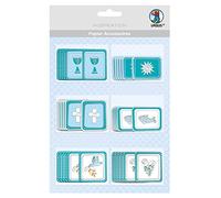 Ursus 56500047 - Accessoires en Papier Glory, Bleu pétrole, 36 pièces en 6 Motifs différents, imprimés d'un Seul côté, idéal pour la décoration de Cartes, Scrapbooking et Cadeaux