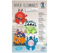 Ursus 57340001F Paper Illuminies Little Monsters Kit créatif pour enfants 4 mini lumières monstres avec pièces prédécoupées et instructions (français non garanti) Multicolore