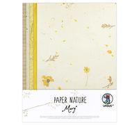 Ursus 61620001 Mary Lot de 10 feuilles de papier naturel 23 x 33 cm avec papier d'herbe et soie de paille, pour loisirs créatifs