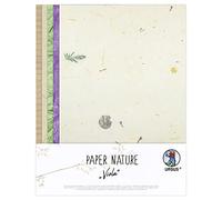 Ursus 61620003 - Lot de 10 feuilles de papier naturel violet - 23 x 33 cm - Avec papier d'herbe et soie de paille - Pour travaux manuels créatifs - Nature