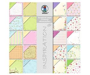 Ursus 70870099 - Bloc de Papier de Scrapbooking - Motif Printemps/Fleurs - Env. 30,5 x 30,5 cm - 190 g/m² - 20 Feuilles imprimées des Deux côtés - Motifs différents - sans Acide et sans lignine
