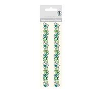 URSUS 75040007 Lot de 2 stickers fantaisie avec bordure en strass pour décoration de cartes de vœux, scrapbooking et autres travaux manuels Multicolore Taille unique