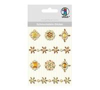 URSUS 75050002 Lot de 8 médaillons en strass assortis Jaune Idéal pour le scrapbooking, la création de cartes et la décoration Multicolore Taille unique