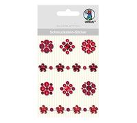 URSUS 75050003 Lot de 8 médaillons en strass Rouge Idéal pour le scrapbooking, la création de cartes et la décoration Multicolore Taille unique