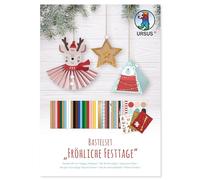 Ursus 7960099F - Kit de bricolage, Joyeuses fêtes, mélange de matériaux de Noël pour réaliser des guirlandes de Noël de qualité, instructions incluses, comme décoration de l'Avent et de Noël