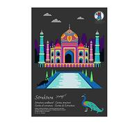 Ursus 80710099SE Bloc de 20 feuilles de carton gaufré avec structure lin "Vintage 1", en 20 couleurs, env. 23 x 33 cm, avec couverture de qualité supérieure, teintée dans la masse, sans acide ni lignine