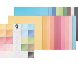 Ursus 81320099 Bloc de papier de scrapbooking Structura Pearl 1, env. 30,5 x 30,5 cm, 220 g/m², 20 feuilles en 20 couleurs différentes, teinté dans la masse, imprimé d'un côté avec effet vintage