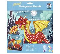 Ursus 8420016 - Kit de Bricolage en Caoutchouc Mousse pailleté « Dragon » pour Une Image adhésive en Caoutchouc Mousse, env. 25 x 25 cm, avec Support, Taille Moyenne, Coloré