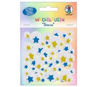 Ursus 8530002-Yeux vacillants, Yeux Autocollants pour Bricolage avec Motif d'étoile en 4 (Ø 10-20 mm), 52 pièces, 8530002, Multicolor, Taille Unique