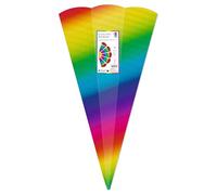 Ursus 984 00 99F - Cornets d'école 3D « Arc-en-ciel », 5 pièces, ébauches en carton ondulé 3D coloré, hexagonaux, hauteur env. 68 cm, diamètre env. 20 cm, à monter soi-même, pour la rentrée scolaire
