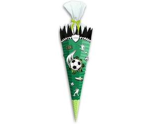 Ursus 987 00 20 - Set de Bricolage pour Sac d'école Easy Line Jeu de Foot, Vert, Hexagonal, Carton ondulé 3D prédécoupé, 68 cm, diamètre env. 20 cm, pour confectionner Un Sac à Sucre