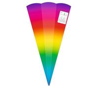 Ursus 992 00 01F - Cornets d'école « Arc-en-ciel », 5 pièces, ébauches en carton imprimé en couleur 460 g/m², hexagonaux, hauteur env. 68 cm, diamètre env. 20 cm, pour la rentrée scolaire