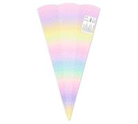 Ursus 992 00 04F - Cornets d'école « Arc-en-ciel », 5 pièces, ébauches en carton imprimé en couleur 460 g/m², hexagonaux, hauteur env. 68 cm, diamètre env. 20 cm, pour la rentrée scolaire