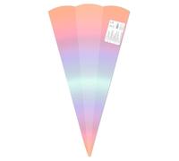 Ursus 992 00 05F - Cornets d'école « Arc-en-ciel », 5 pièces, ébauches en carton imprimé en couleur 460 g/m², hexagonaux, hauteur env. 68 cm, diamètre env. 20 cm, pour la rentrée scolaire