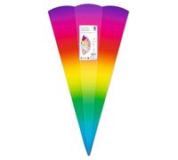 Ursus 992 00 99F - Cornets d'école « Arc-en-ciel », 5 pièces, ébauches en carton imprimé en couleur 460 g/m², hexagonaux, hauteur env. 68 cm, diamètre env. 20 cm, pour la rentrée scolaire