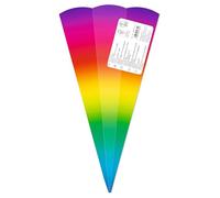 Ursus 996 00 01F - Cornets d'école « Arc-en-ciel », 5 pièces, ébauches en carton imprimé en couleur 460 g/m², hexagonaux, hauteur env. 41 cm, diamètre env. 15 cm, pour la rentrée scolaire