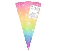Ursus 996 00 02F - Cornets d'école « Arc-en-ciel », 5 pièces, ébauches en carton imprimé en couleur 460 g/m², hexagonaux, hauteur env. 41 cm, diamètre env. 15 cm, pour la rentrée scolaire