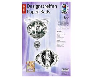 Ursus Audrey Design Lot de 60 Bandes de Papier et Accessoires pour 8 Boules décoratives