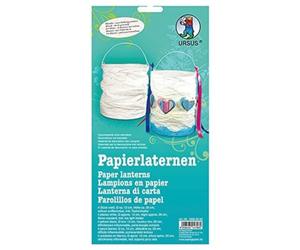 Ursus Blanco 18460000 Lot de 4 lanternes en Papier Blanc Hauteur env. 17 19 cm Diamètre env. 13 cm Ignifugeables avec photophore à Personnaliser Idéal pour Le déménagement de Martine