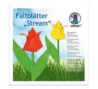 Ursus Feuilles Pliable Stream, 15 x 15 cm, 50 Feuilles en 10 Couleurs Assorties