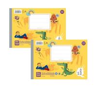 Ursus Formati S.6 Lot de 2 bloc-notes lignés Format A5 Format paysage 20 feuilles lignées pour débutants à écrire : intérieur, en papier 100% recyclé