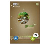 Ursus Green 040770022 Couverture à anneaux LIN22 A4 50 feuilles 70g/qm 5mm quadrillées