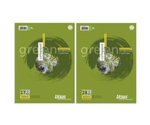 URSUS Green 608570020 College Bloc - A4, 80 feuilles, 70 g/m², 5 mm, carreaux G