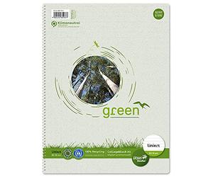 URSUS Green 608571010 College Bloc - A4, 80 feuilles, 60 g/m², 9 mm, ligné