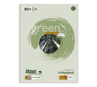 URSUS Green 608571020 College Bloc - A4, 80 feuilles, 60 g/m², 5 mm, carreaux