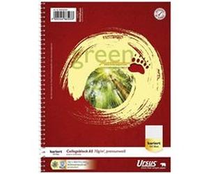 URSUS Green 608592020 Cahier à carreaux - A5, 160 feuilles, 70 g/m², 5 mm G