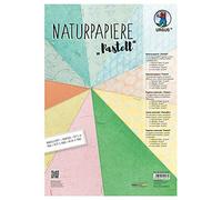 Ursus- Lot de 10 Feuilles Naturel Pastel de différentes Tailles, Couleurs et qualité Banane, Coquillage, Papier Mikado et Dentelle pour Loisirs créatifs, 61610001, coloré