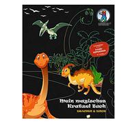 Ursus My Magical Book Dragon & Dinos, images à gratter env. 21 x 26 cm, avec effets de couleur et 12 mandalas, bâton en bois inclus, Coloré