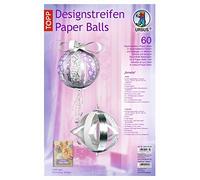Ursus Paper Balls 23520099 Lot de 60 Bandes décoratives en Papier pour 8 Boules en Papier, diamètre env. 10 cm, 60 Bandes avec Accessoires, idéal pour créer des Boules de Noël personnalisées