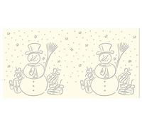 Ursus- Silhouette de Bougies de Table Filigrano Bonhomme de Neige crème, 115 g/m², 5 Feuilles, Environ 14 x 27 cm, 18420069, Ivoire