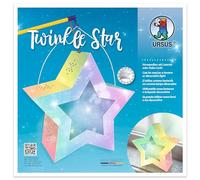 Ursus Twinkle Star 18770004 Fairy Dust, env. 19,3 x 18,3 x 8 cm, 1 lanterne vierge en carton photo 300 g/m², lasuré et rainuré, 2 étoiles en papier transparent 115 g/m², porte-lanterne