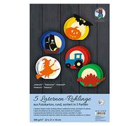 UrsusLot de 5 lanternes rondes en papier cartonné 300 g/m² - Couleurs vives - Environ 22 x 21 x 10 cm