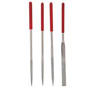 URSXODAWQ 4Pcs Set de Limes Multifonction, Limes à Bijoux en Acier pour Sculpture sur Bois et Travail des Métaux, Inclut Types Triangulaire, Plate, à Quatre Coins et Pointue avec Manche Ergo